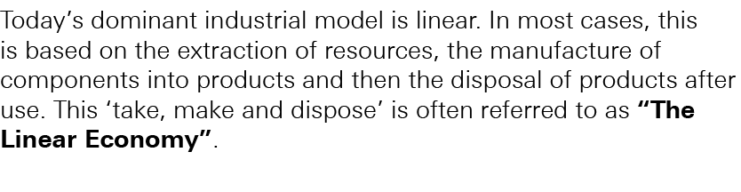 Today’s dominant industrial model is linear. In most cases, this is based on the extraction of resources, the manufac...